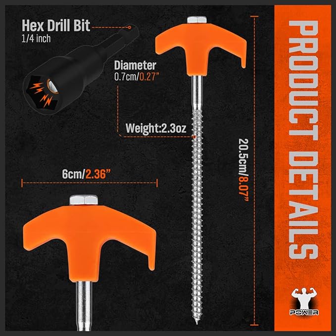 Heavy Duty Screw-In Tent Pegs